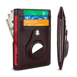 Slim AirTag Wallet Front-Pocket for Men: Minimalist Air Tag Wallet RFID